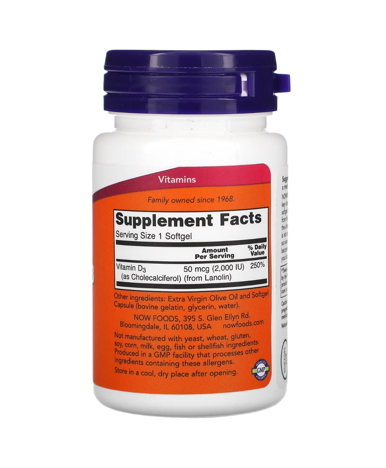 VITAMINA D-3 (2,000 IU ) 30CAP NOW