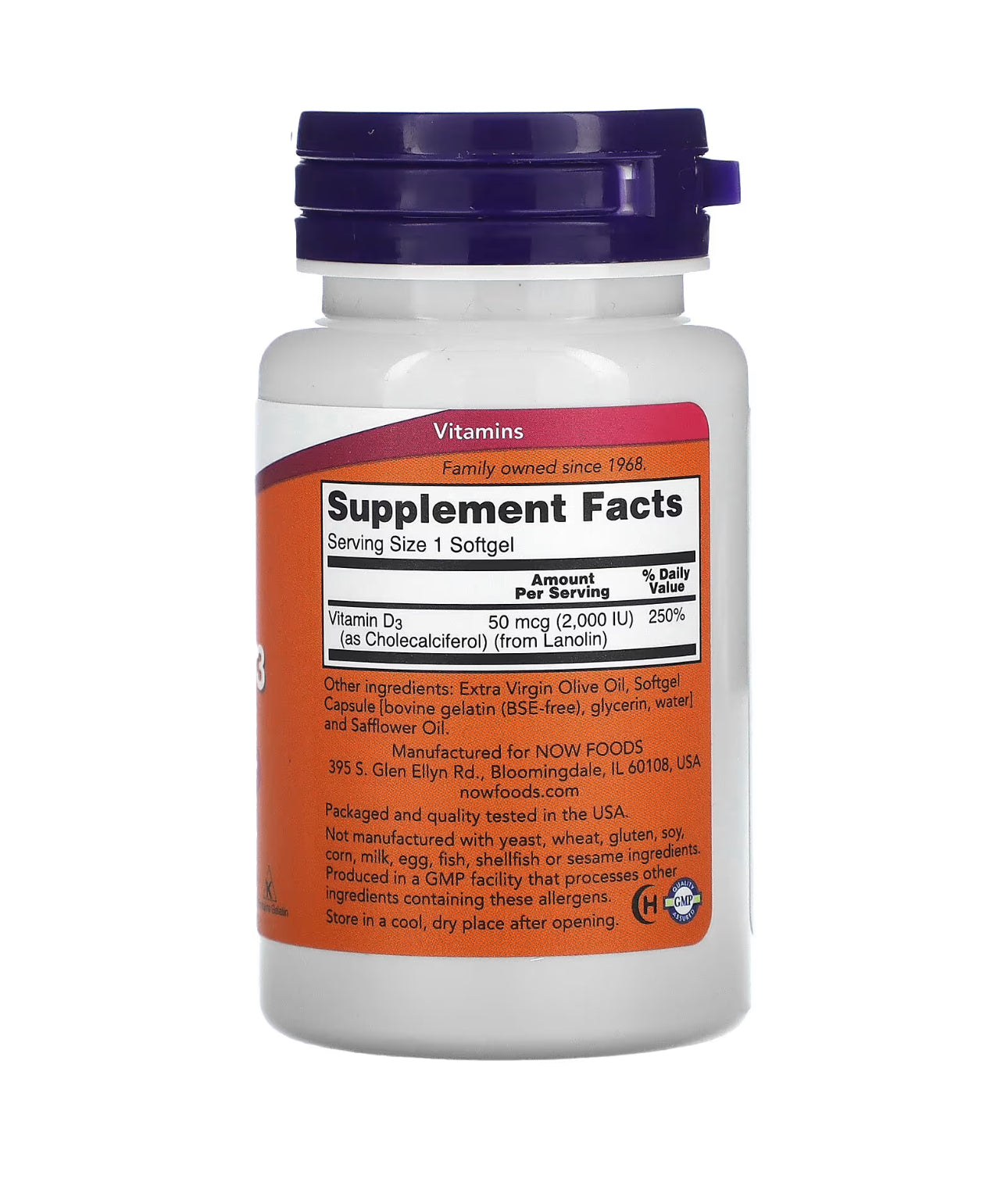 VITAMINA D3 2000UI 120CAP NOW