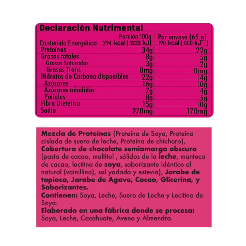 BARRA PROTEINA DARK CHOCOLATE