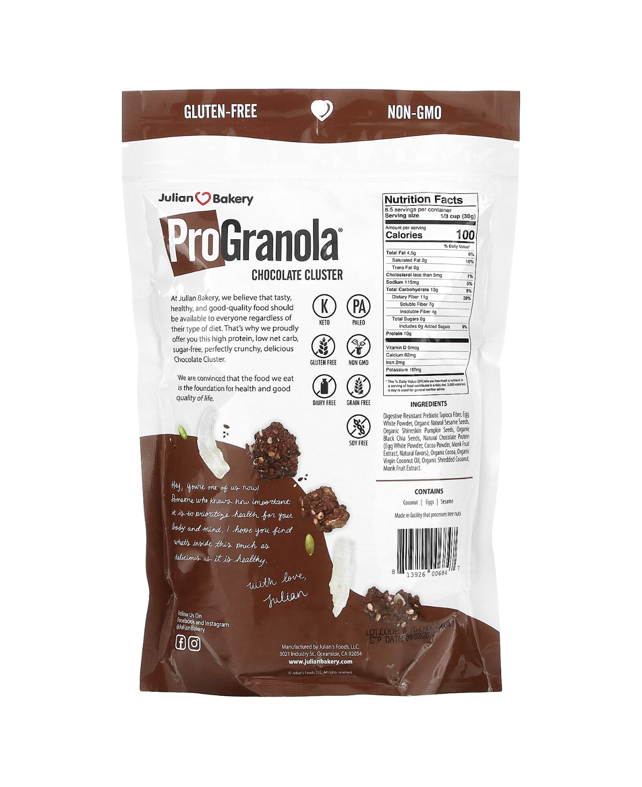 PRO GRANOLA CHOCOLATE 255GMS
