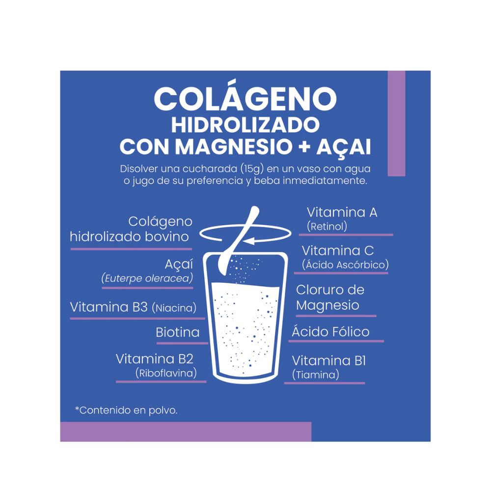 COLAGENO, MAGNESIO Y ACAI 500G