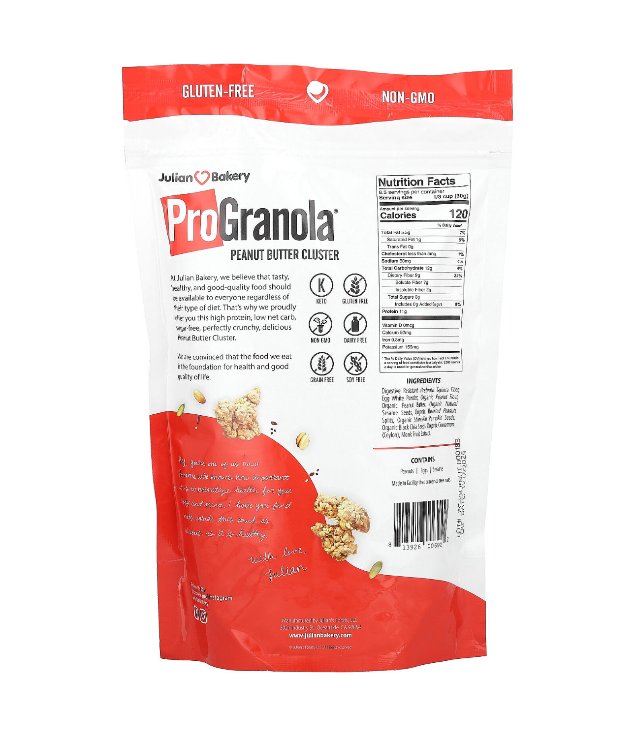 PRO GRANOLA PEANUT BUTTER 255GMS