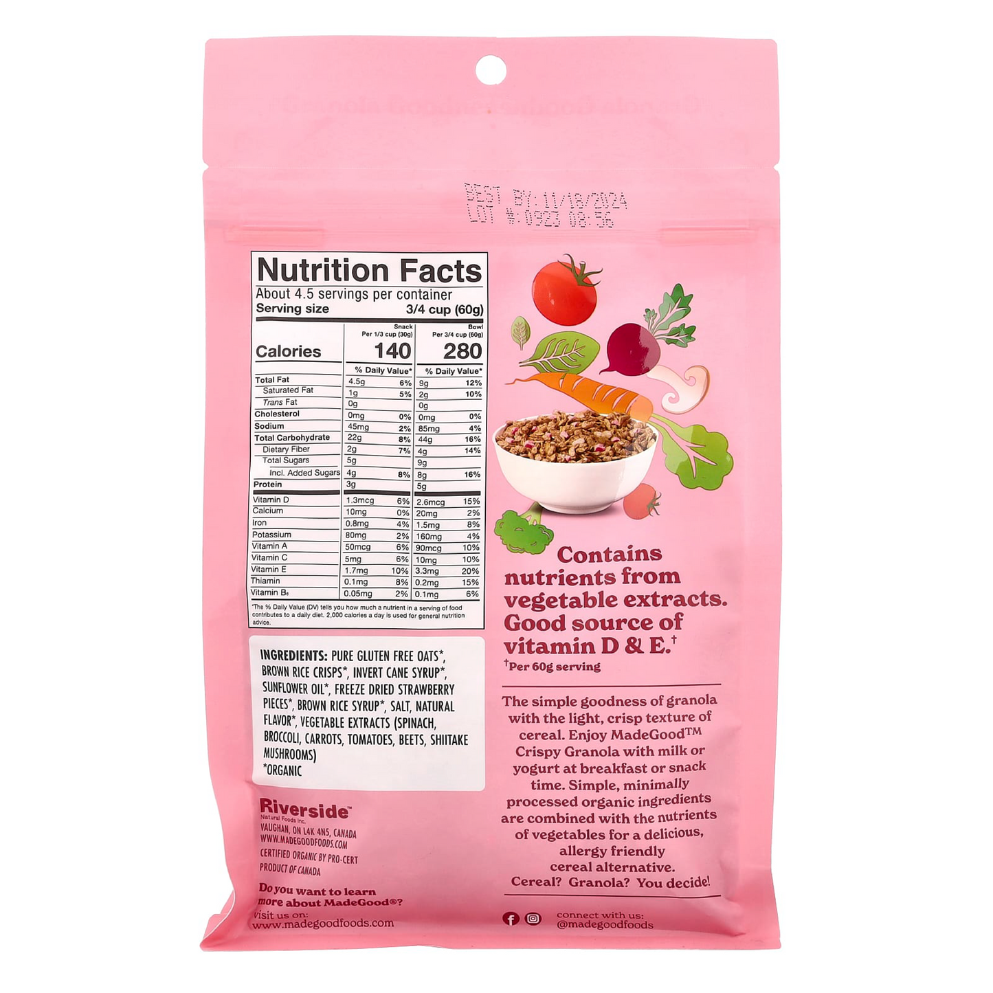 GRANOLA MADE GOOD STRAWBERRY