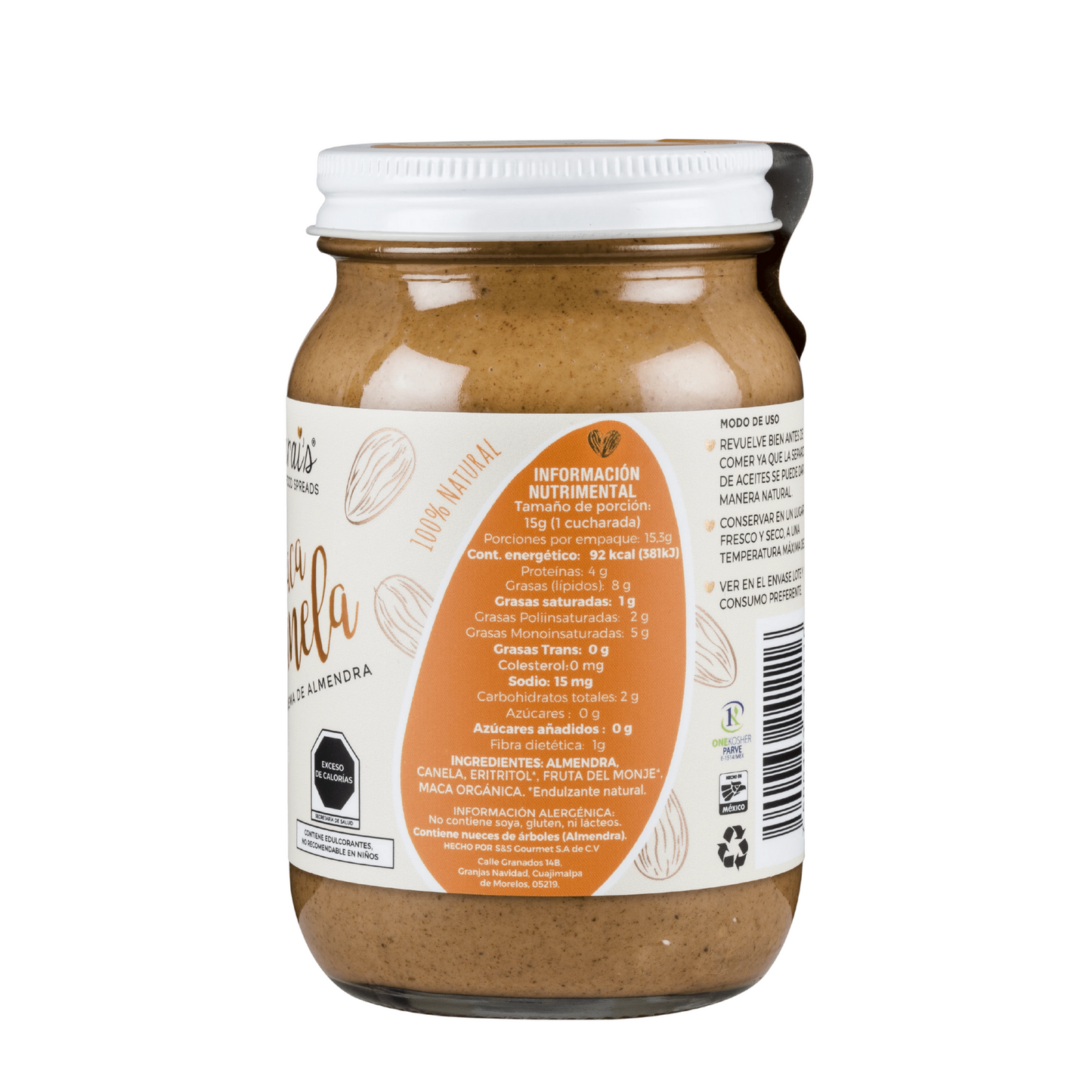 CREMA DE ALMENDRA MACA-CANELA SARAIS