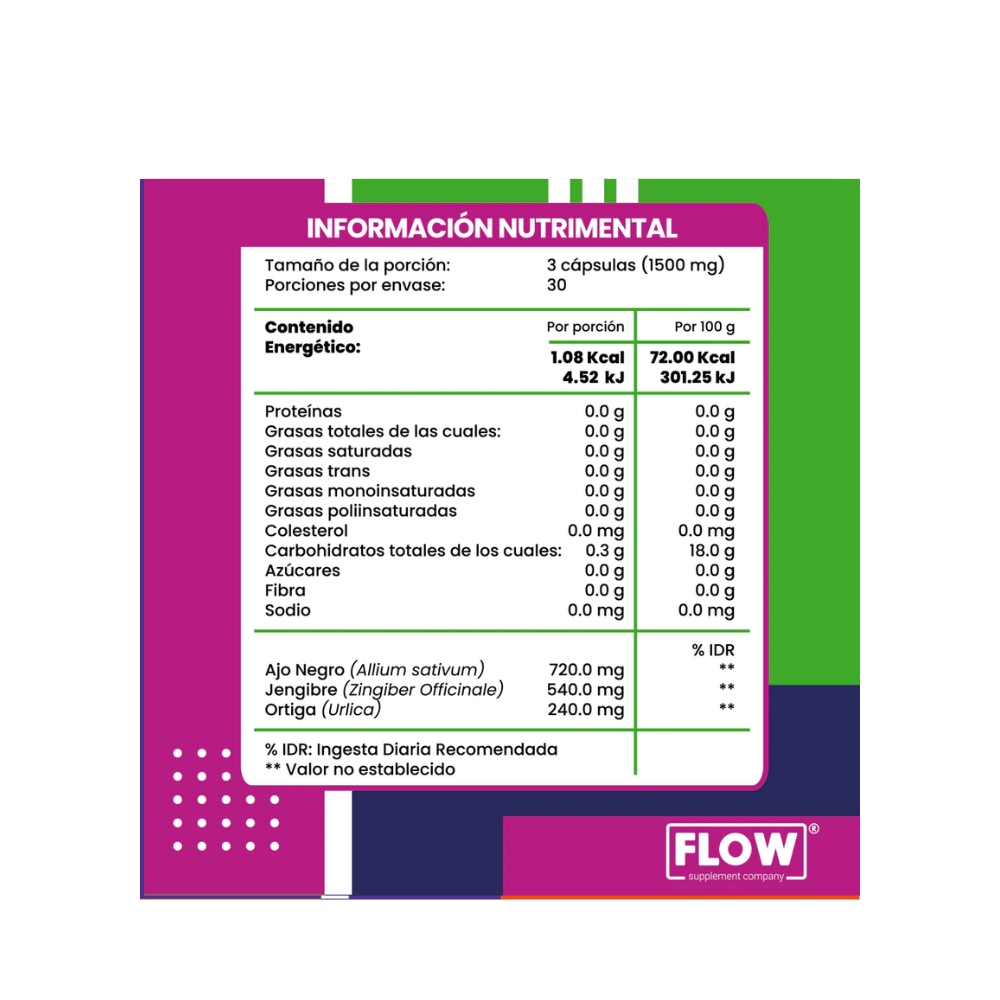 CAPSULAS DE AJO NEGRO, JENGIBRE Y ORTIGA