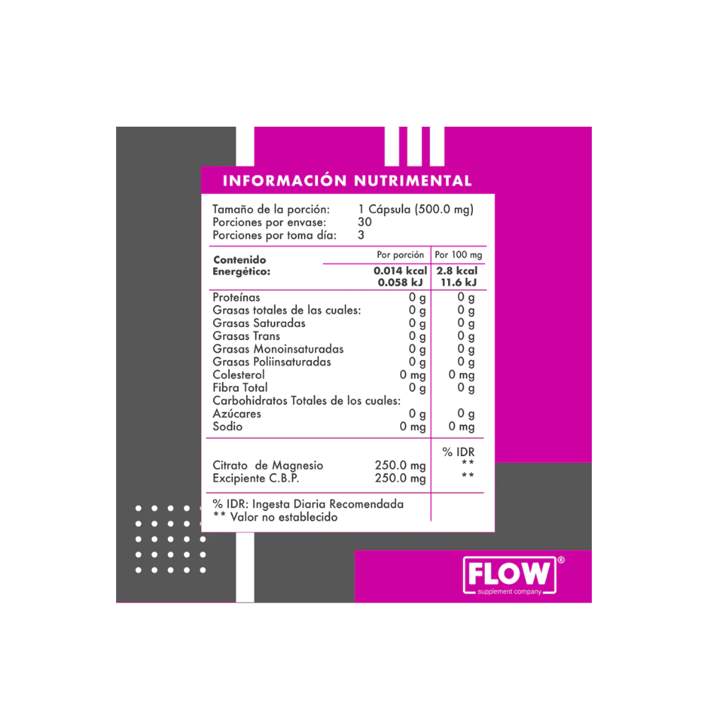 CAPSULAS CITRATO DE MAGNESIO FLOW