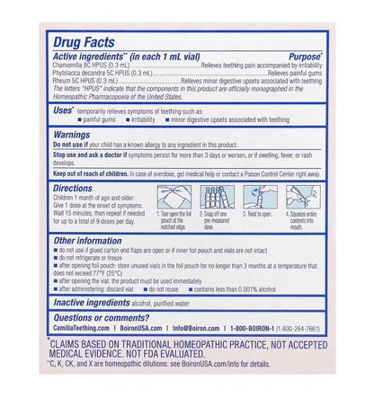 CAMILIA TEETHING RELIEF 30 DOSES