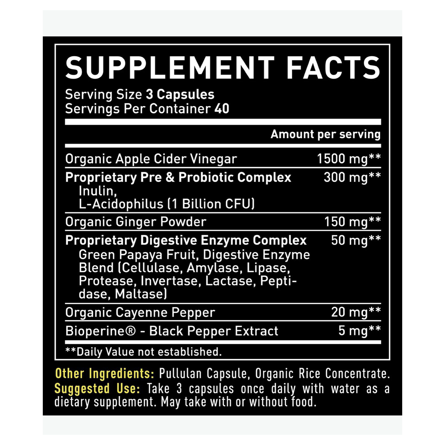 ORGANIC APPLE CIDER VINAGAR DIGESTIVE COMPLEX