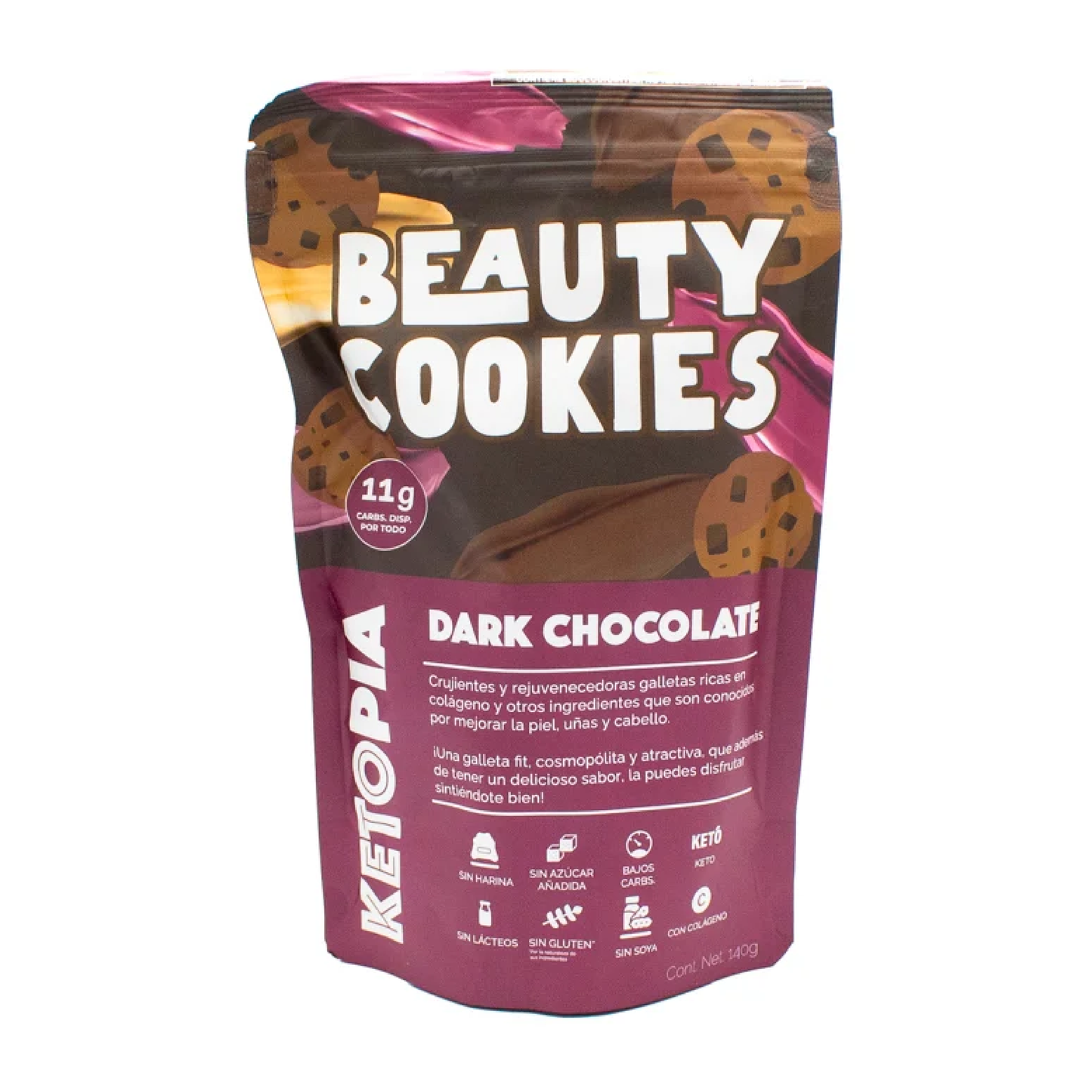 BEAUTY COOKIES DARK CHOCOLATE 140G