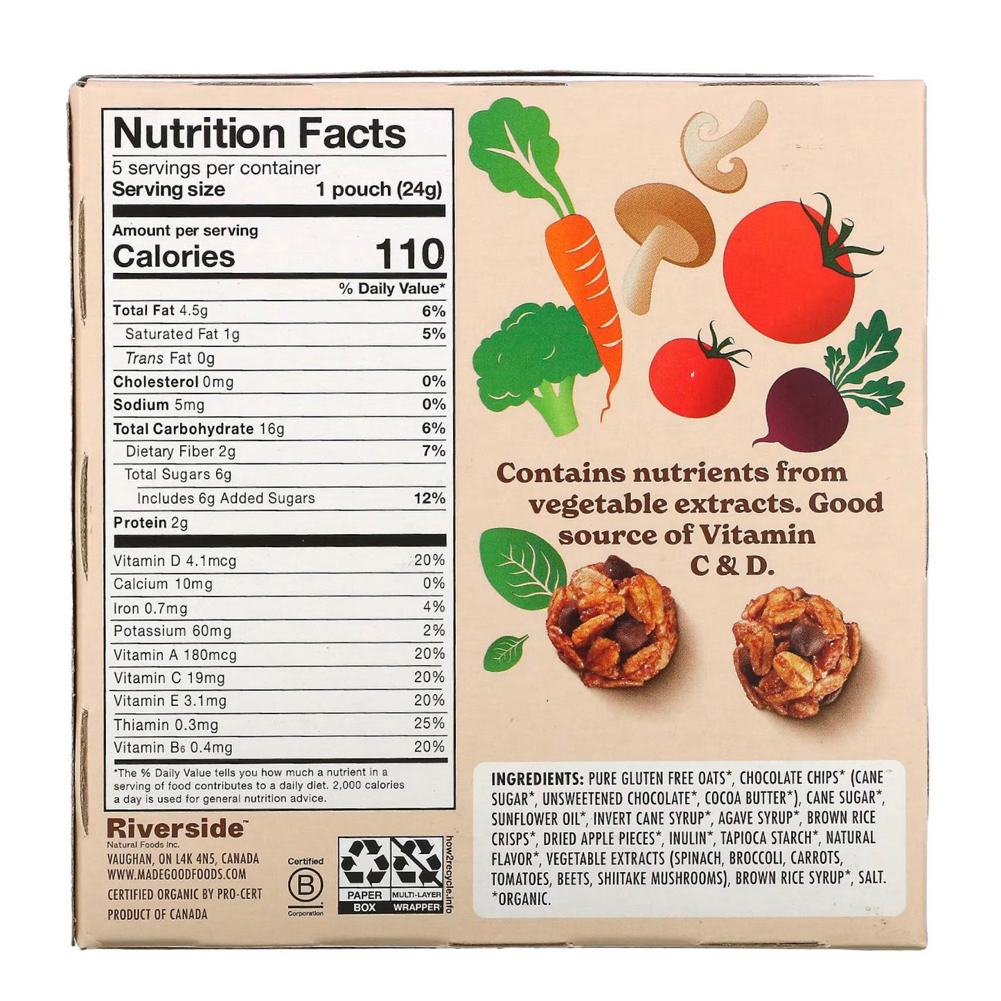 GRANOLA MINIS CHOCOLATE CHIP MADE GOOD