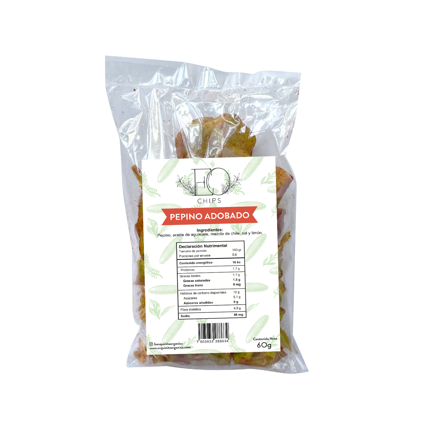 CHIPS DE PEPINO ADOBADO 60 G